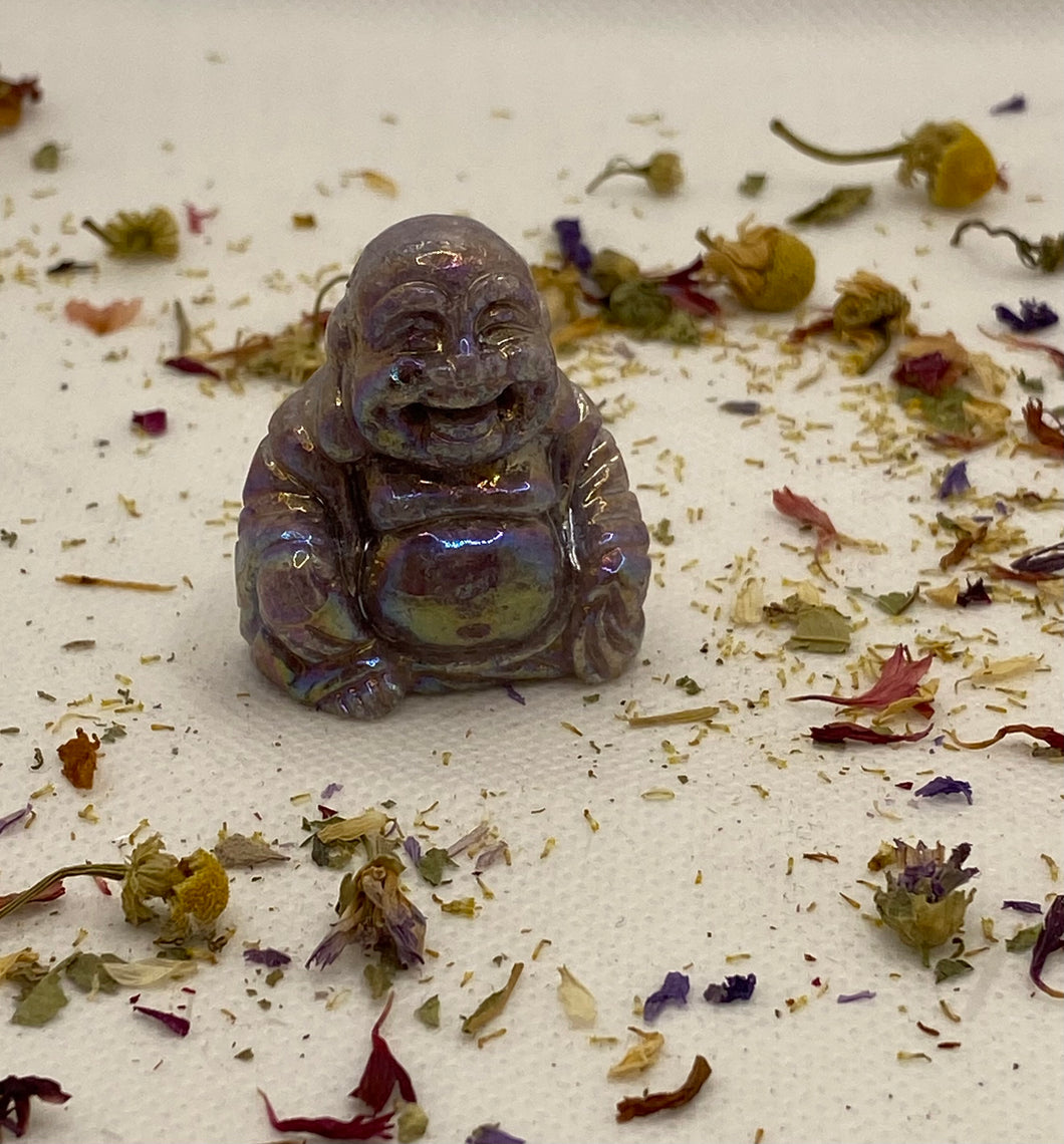 Aura Lepidolite Buddha Carving