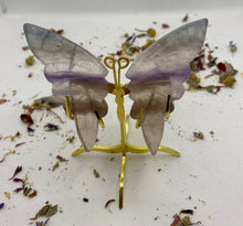 Load image into Gallery viewer, Fluorite Butterfly Wing Set- With Stand
