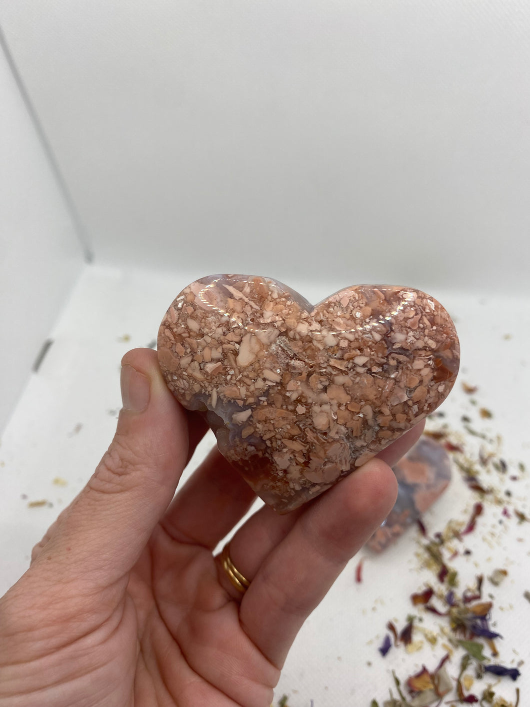 Pink Agate Heart