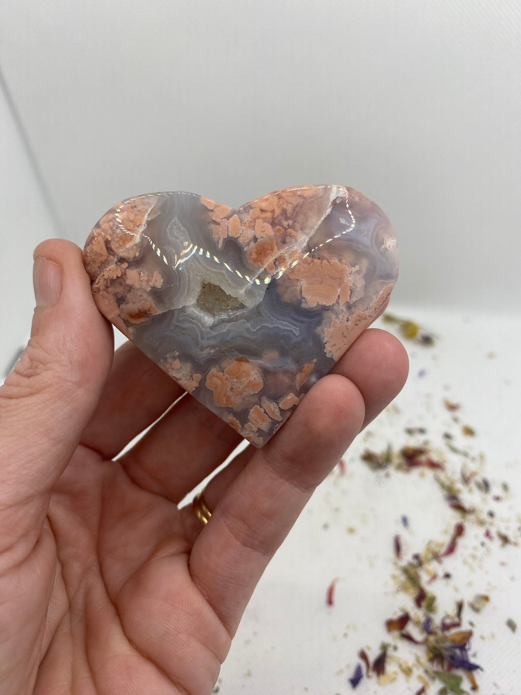 Pink Agate Heart
