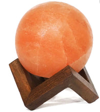 Load image into Gallery viewer, Sphere Salt Lamp with Wooden Holder (12V – 12W)
