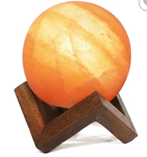 Load image into Gallery viewer, Sphere Salt Lamp with Wooden Holder (12V – 12W)
