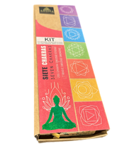 Load image into Gallery viewer, AROMA RITUAL 7 CHAKRA SMUDGE TABLET AND INCENSE KIT
