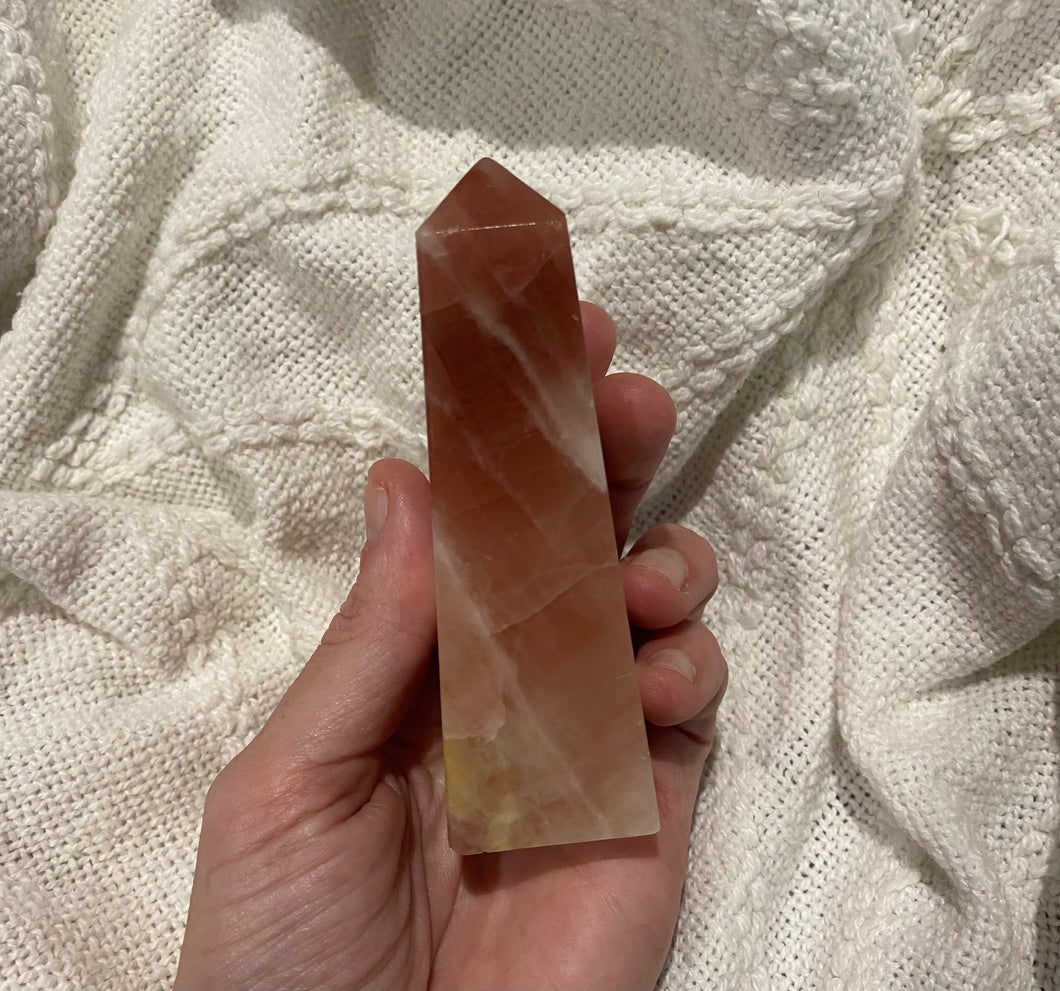 Rose Calcite Tower