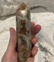 Load image into Gallery viewer, Flower Agate Tower With Pink Amethyst and Green Amethyst
