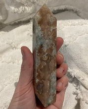 Load image into Gallery viewer, Flower Agate Tower With Pink Amethyst and Green Amethyst
