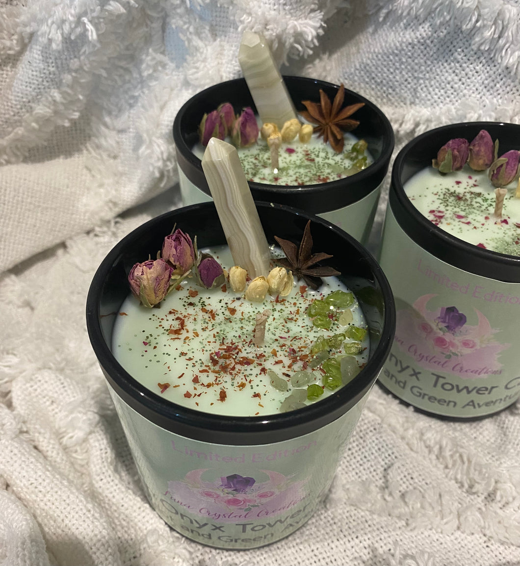 Limited Edition- Green Onyx Tower Candle