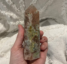 Load image into Gallery viewer, Flower Agate Tower With Pink Amethyst and Green Amethyst
