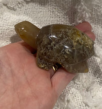 Load image into Gallery viewer, Translucent Moss Agate Turtle Carving
