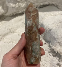 Load image into Gallery viewer, Flower Agate Tower With Pink Amethyst and Green Amethyst
