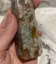 Load image into Gallery viewer, Flower Agate Tower With Pink Amethyst and Green Amethyst
