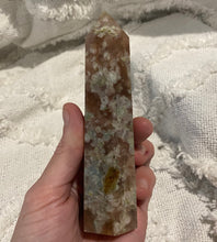 Load image into Gallery viewer, Flower Agate Tower With Pink Amethyst and Green Amethyst
