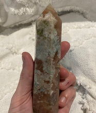 Load image into Gallery viewer, Flower Agate Tower With Pink Amethyst and Green Amethyst
