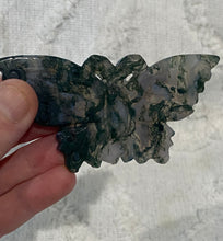 Load image into Gallery viewer, Moss Agate Butterfly with Blue Lace
