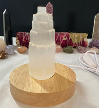 Load image into Gallery viewer, Selenite Mountain Tower 7.5cm with Base
