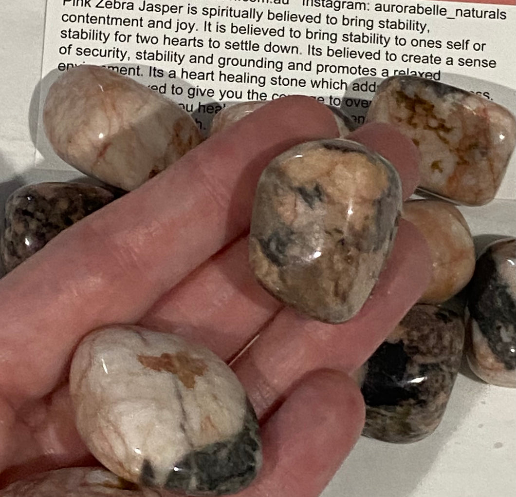 Pink Zebra Jasper Tumble
